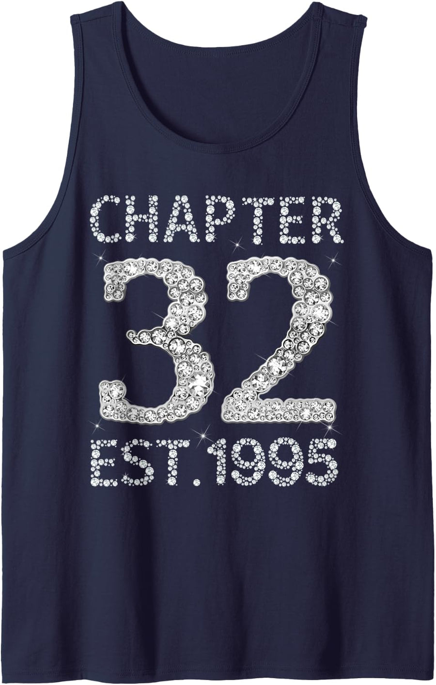 Chapter 32 EST 1995 Happy 32nd Birthday Gift for Him Her Sleeveless Tank Top - Navy Blue