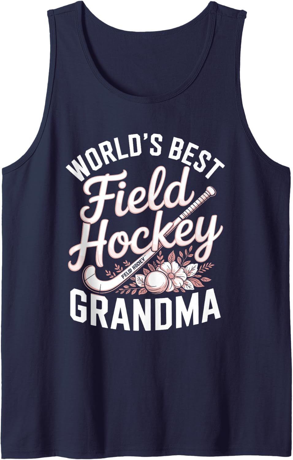 World's Best Field Hockey Grandma Sleeveless Tank Top - Navy Blue