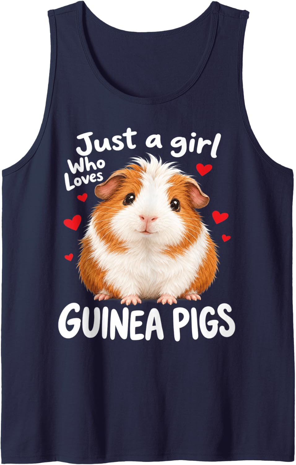Just a Girl Who Loves Guinea Pigs Cute Sleeveless Tank Top - Navy Blue