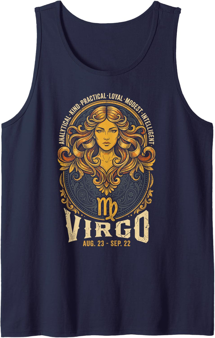 Virgo Zodiac Sign Astrology Horoscope Astrological Tee Tank Top - Navy Blue
