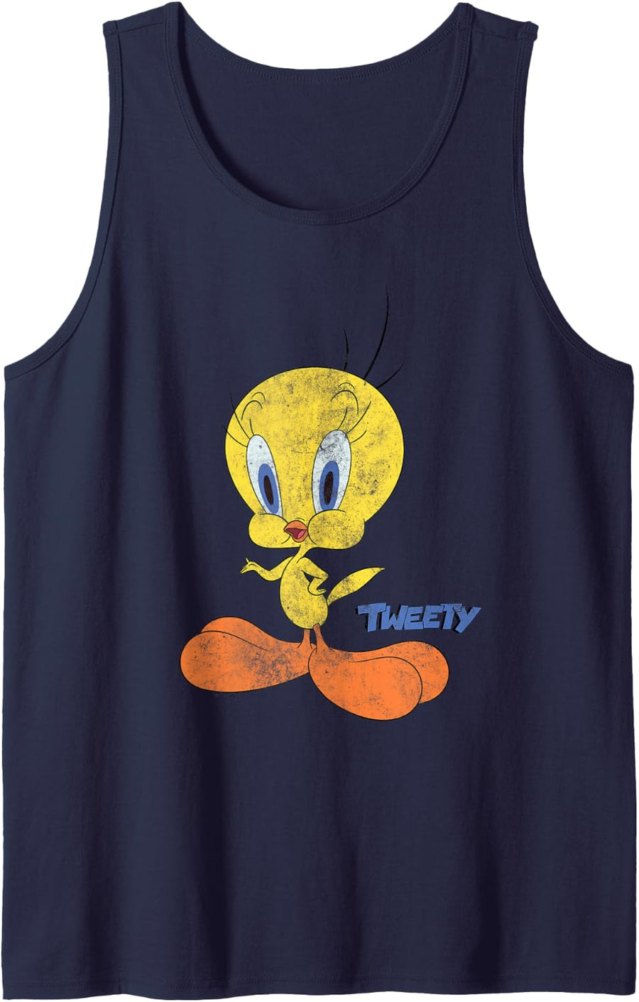 Looney Tunes Tweety Retro Large Pose Tank Top - Navy Blue