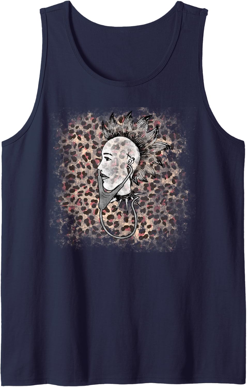 Rock & Roll Skeleton Nurse Hospital Satan Medicine Punk PSY Sleeveless Tank Top - Navy Blue