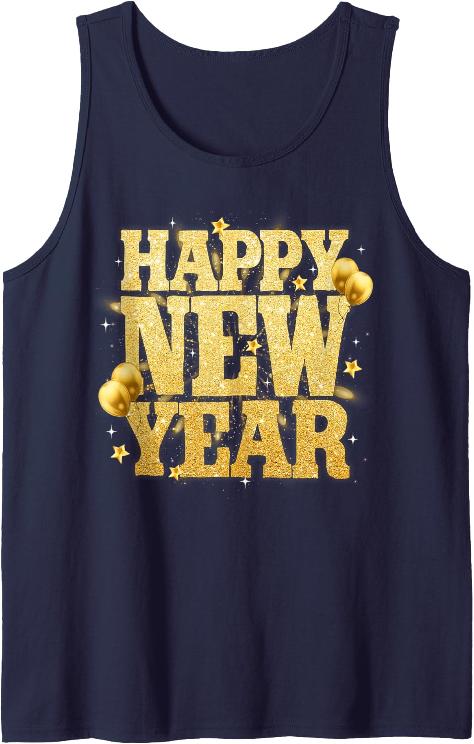 Happy New Year Family Reunion Party New Year Eve Outfit Sleeveless Tank Top - Navy Blue