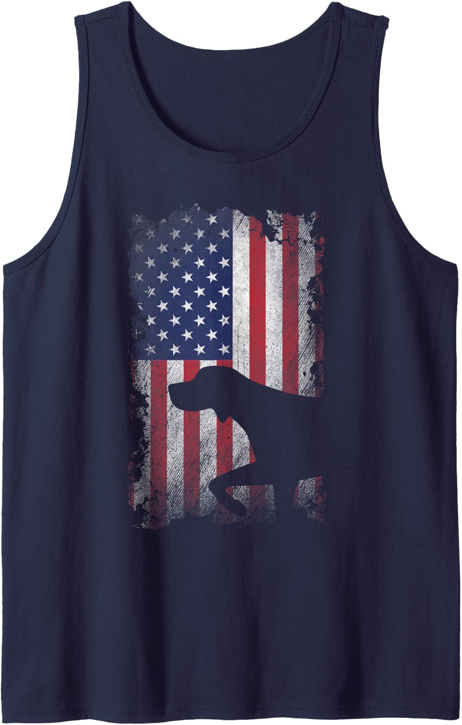 Patriotic German Shorthaired Pointer American Flag GSP Dog Tank Top - Navy Blue