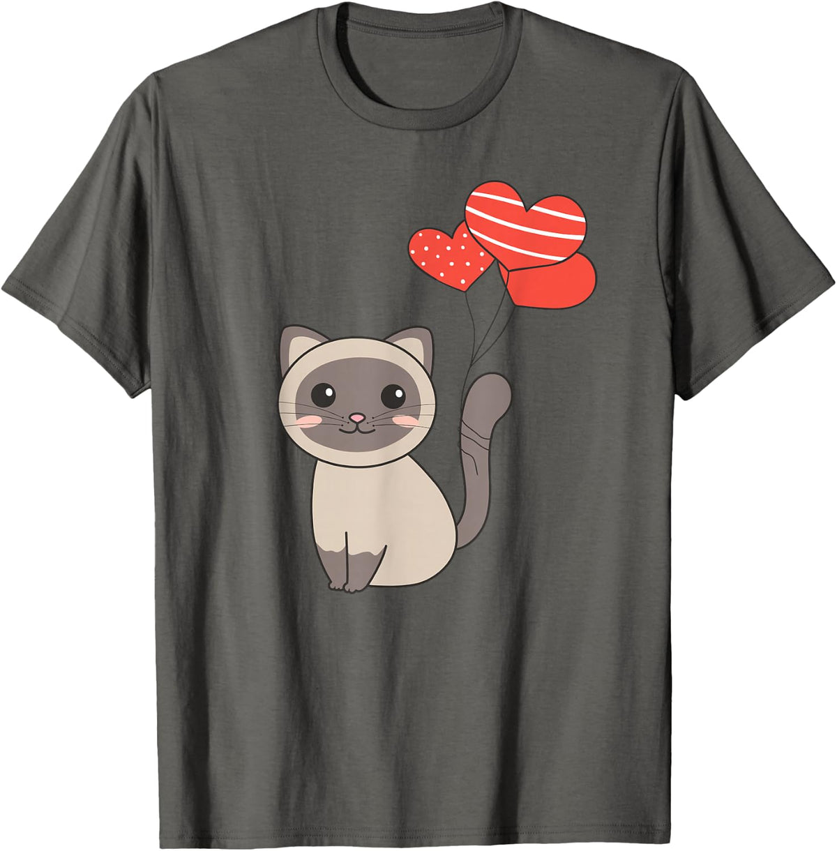 Siamese Cat Kawaii Cats Cute Animals For Kids T-Shirt - Asphalt Grey