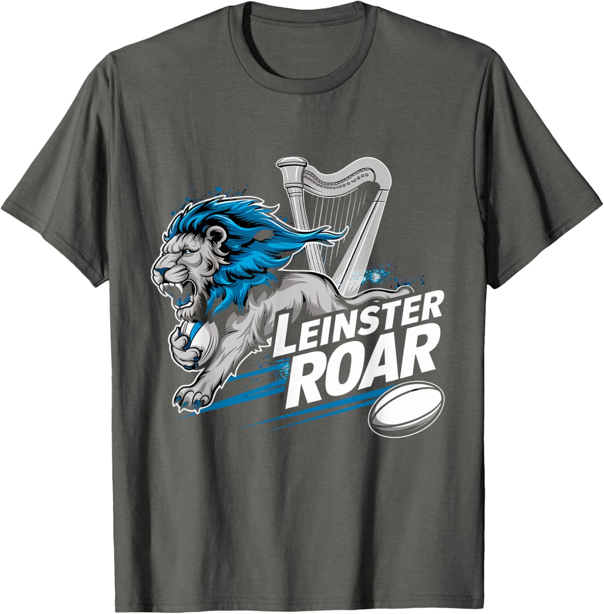 Leinster Roar 4 Stars Rugby Supporter Gift Idea T-Shirt - Asphalt Grey