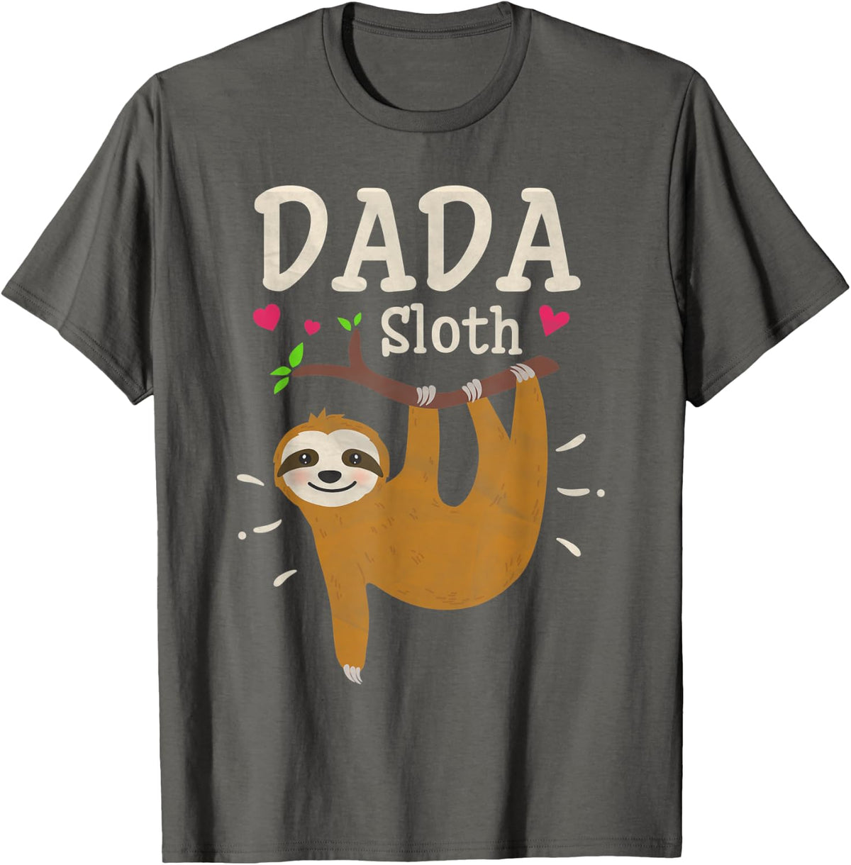 Mens Funny Sloth Graphic Humor Zoo Animal Lovers Dada T-Shirt - Asphalt Grey