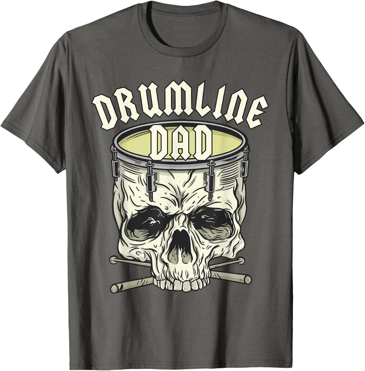 Drumline Dad Skull, Drumline Dad T-Shirt - Asphalt Grey