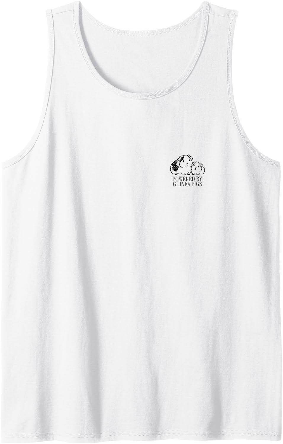 Powered By Guinea Pigs Minimalist Cavy Pet Owner Humor Sleeveless Tank Top - White