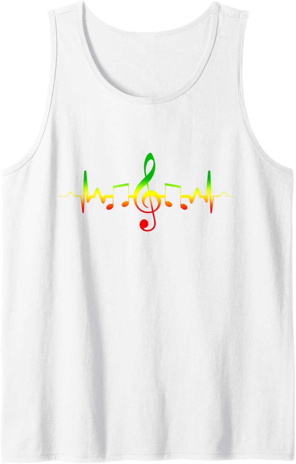 Reggae Music Heartbeat - Rastafari Rasta Jamaica Gift Tank Top - White