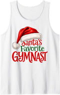 Gymnastics Christmas Santa Favorite Gymnast Sleeveless Tank Top - White