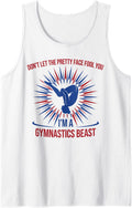 Don't Let The Pretty Face Fool You Gymnastics Gymnast Sleeveless Tank Top - White