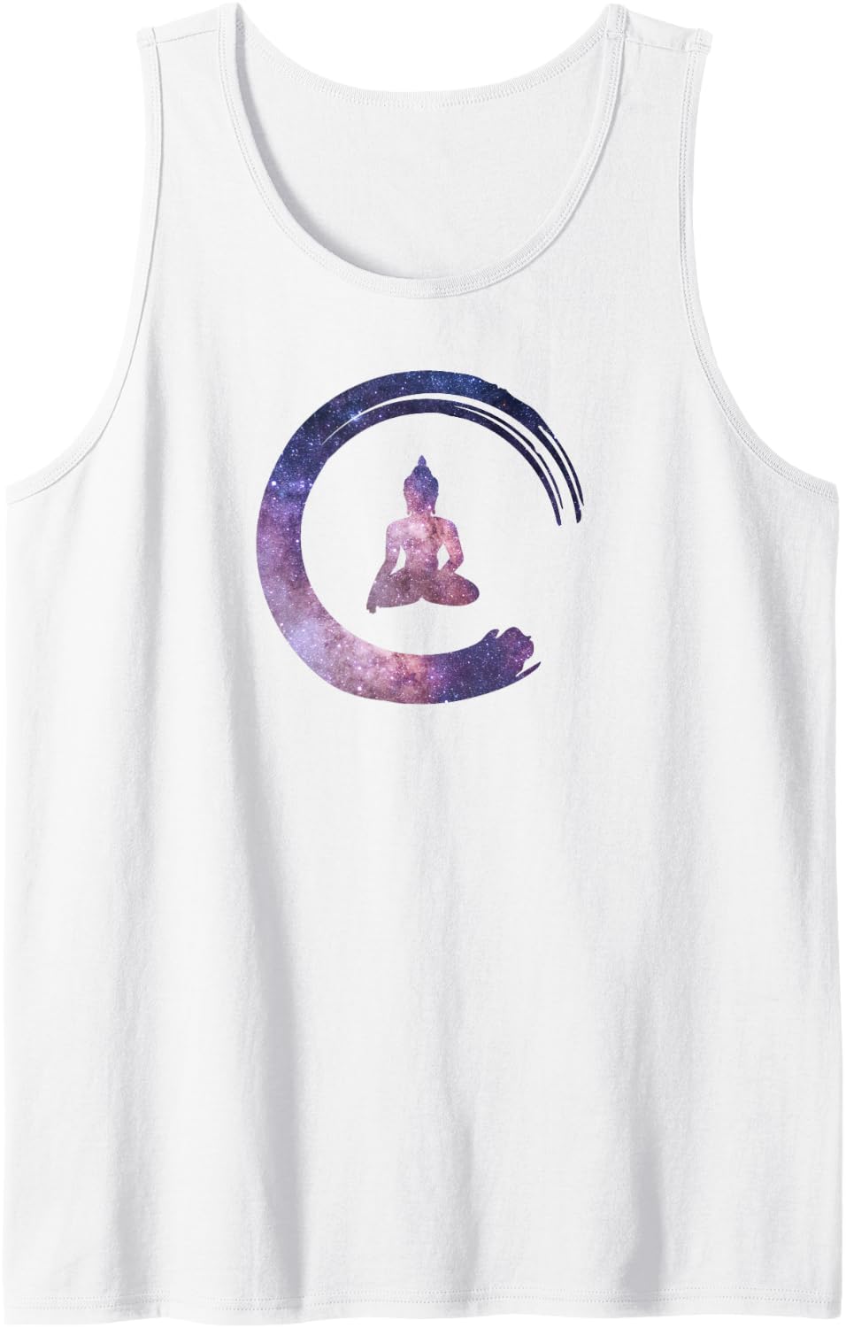 Buddha enso Circle Universe Background Tank Top - White