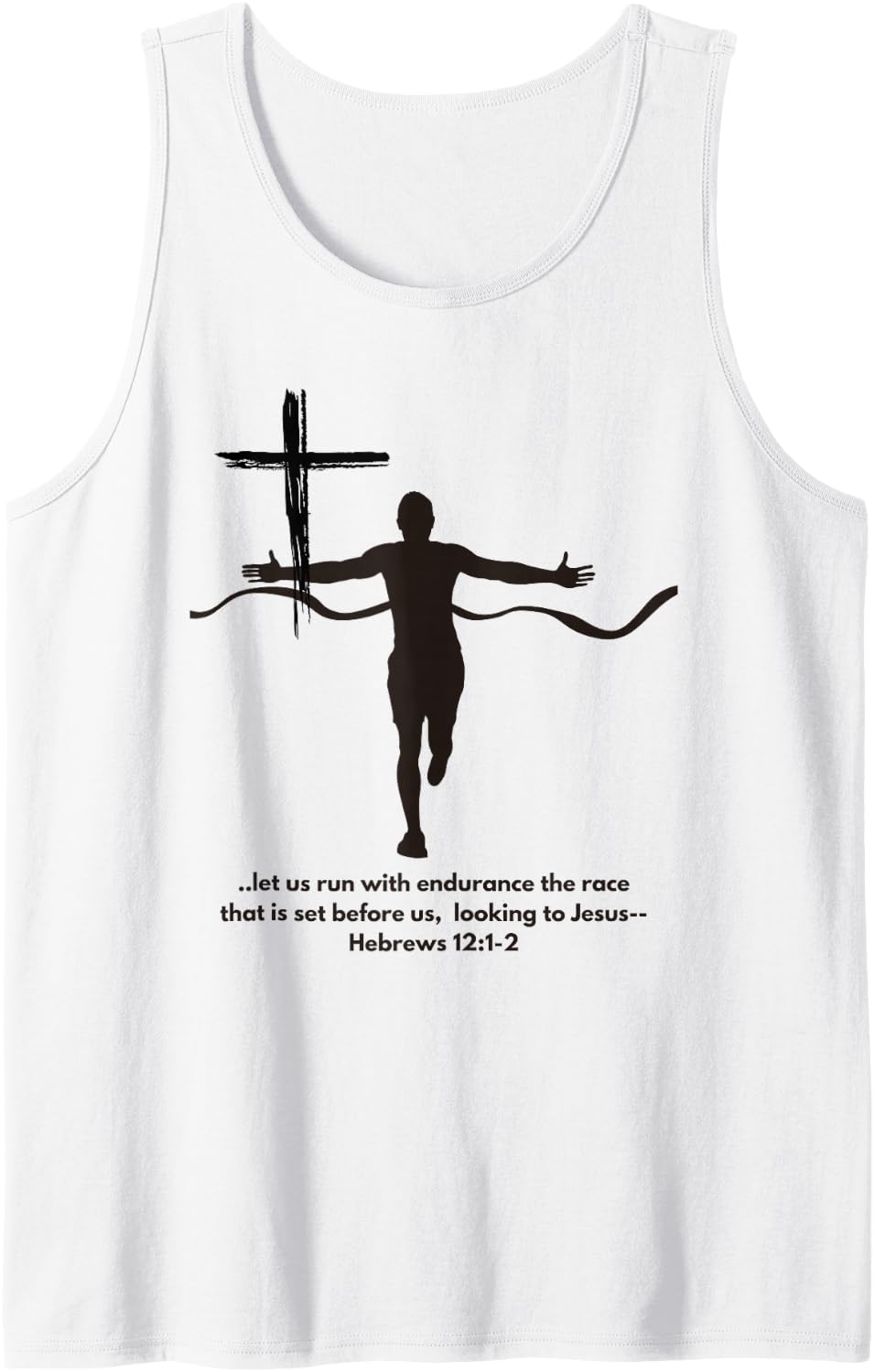 Faith and Running Marathon Jogging Cross Country Christian Tank Top - White