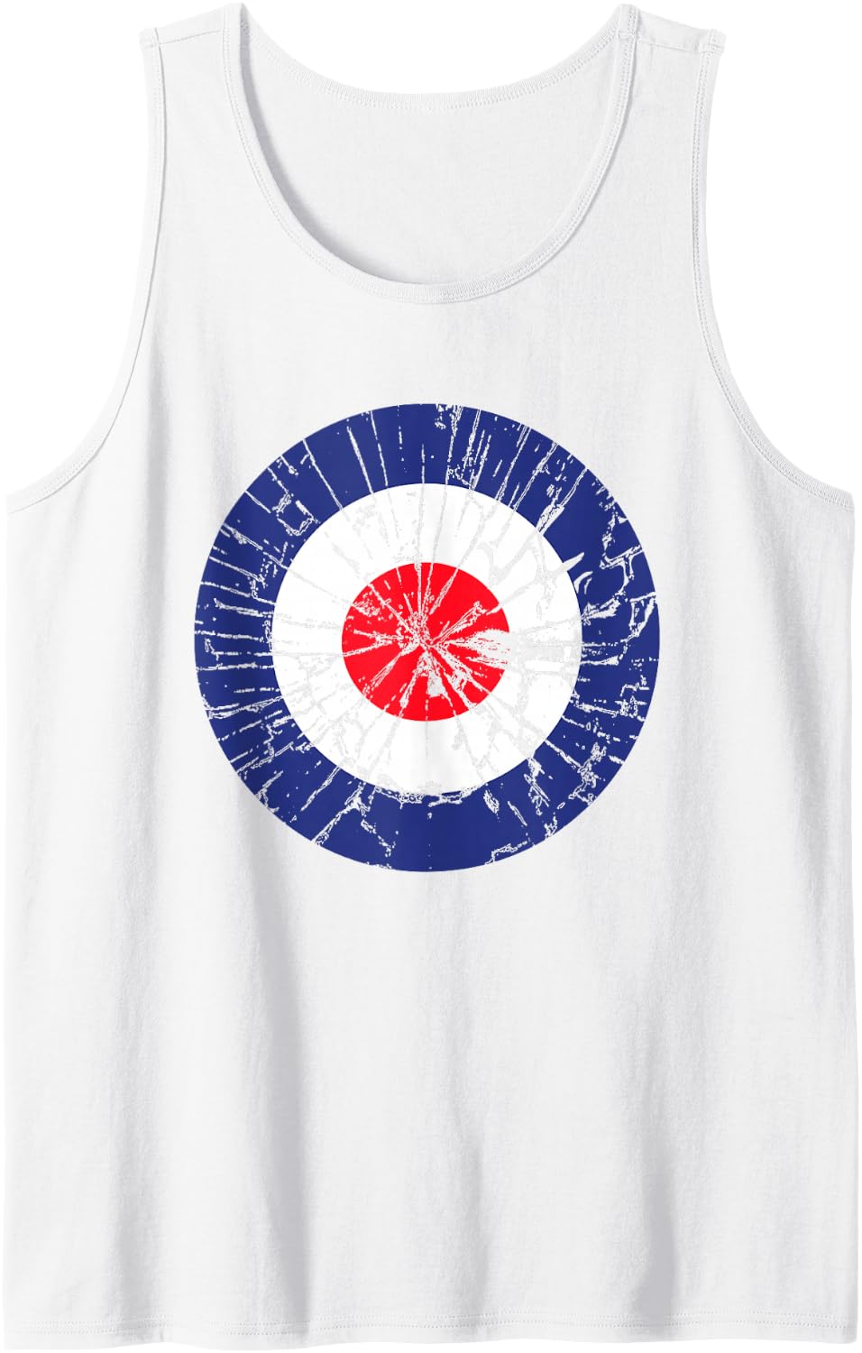 Bullseye Grunge Target Mod Tank Top - White