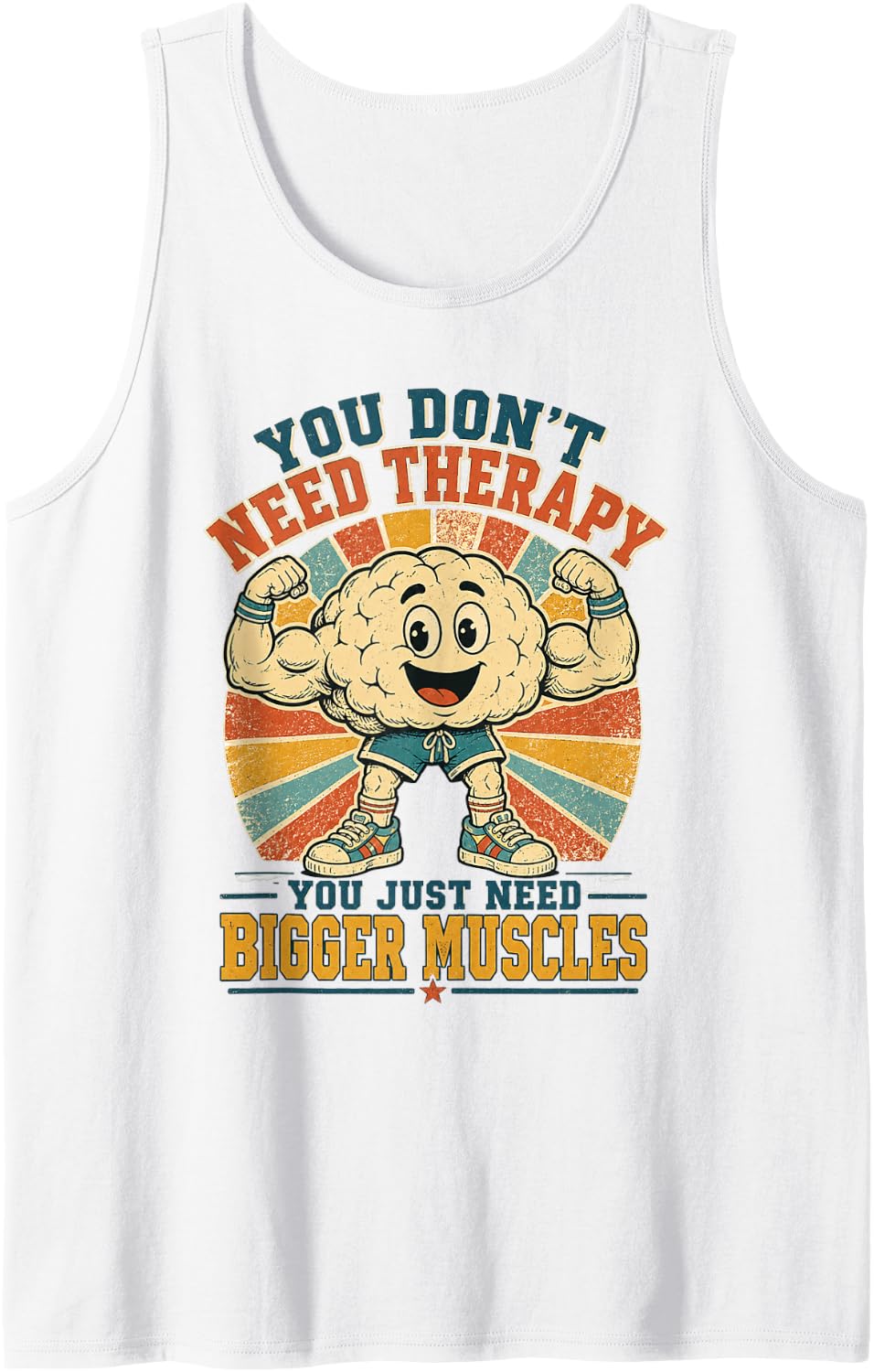 Funny Gym Bodybuilding and Weightlifting Need Bigger Muscles Sleeveless Tank Top - White