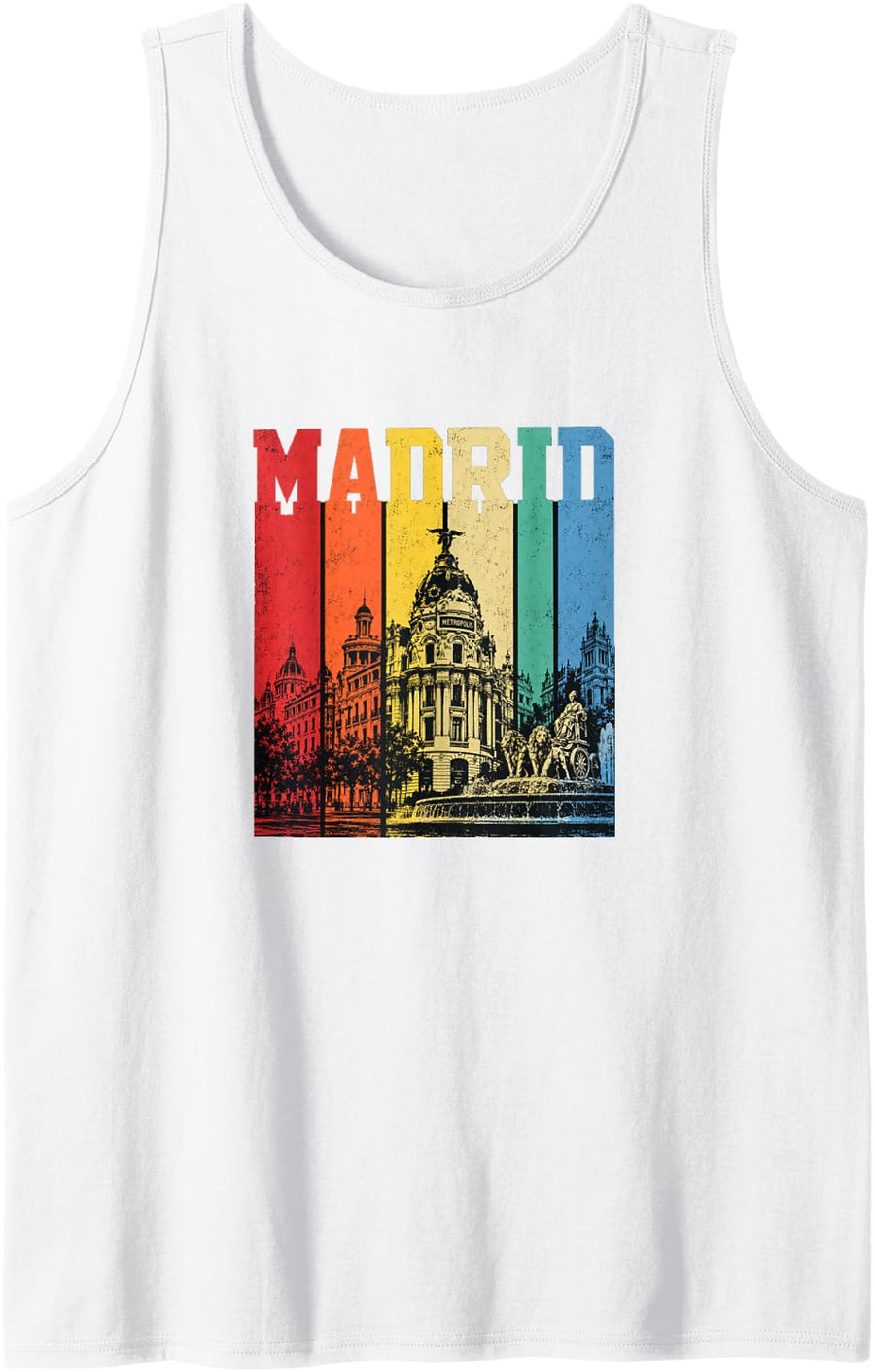 Spain Madrid Spanish Souvenir España Flag Reminder Sleeveless Tank Top - White