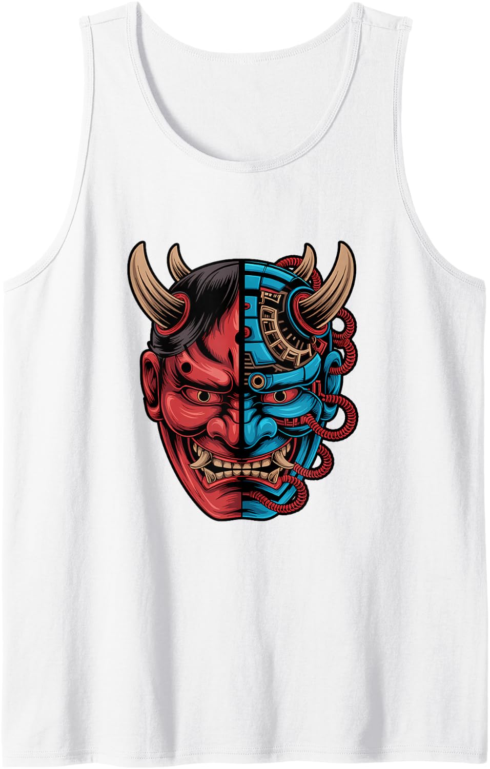 Retro Fun Techwear Japanese Cyberpunk Martial Artist Tank Top - White