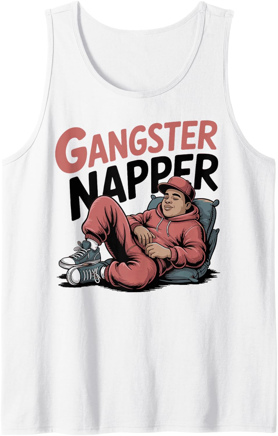 Gangster Napper Funny Rap Artist Gangster Rap Musician Sleeveless Tank Top - White