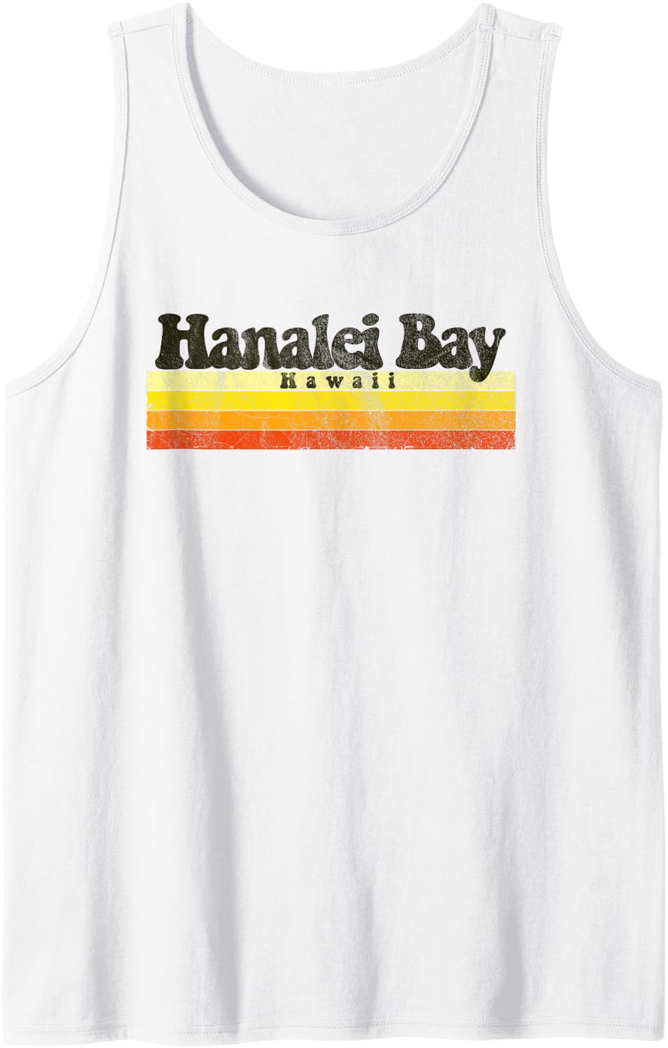 Vintage Retro 70s 80s Hanalei Bay, Hawaii Tank Top - White
