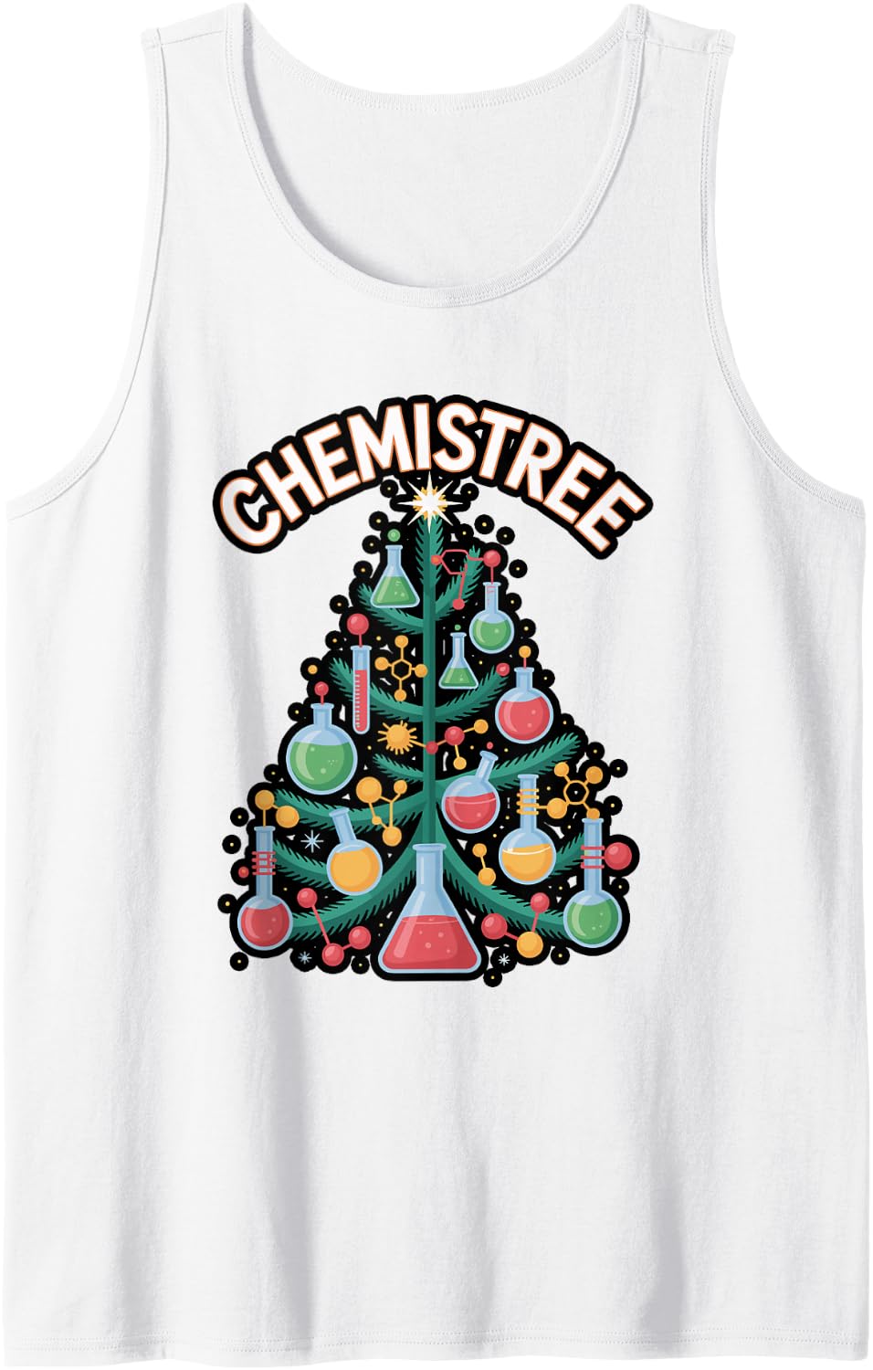 Chemistree Chemistry Christmas Science Teacher Sleeveless Tank Top - White