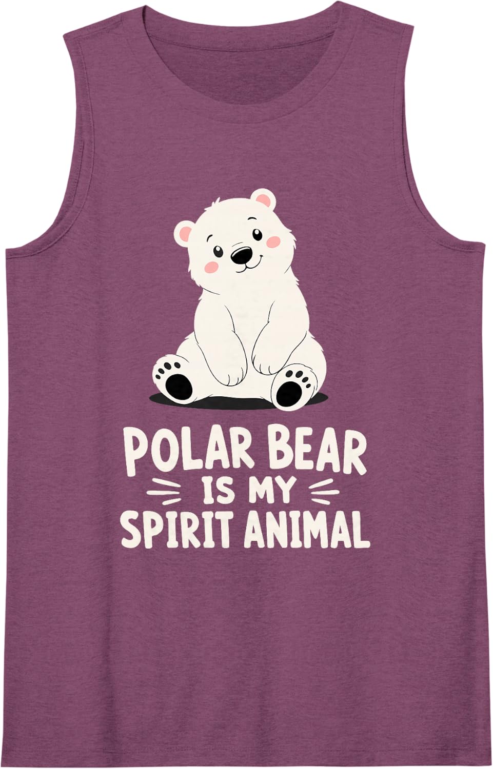 Cute Polar Bear Sleeveless Tank Top - Purple