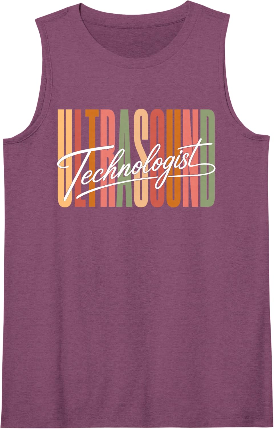 Ultrasound Tech Art for Men Women Kids Technologist Sleeveless Tank Top - Purple