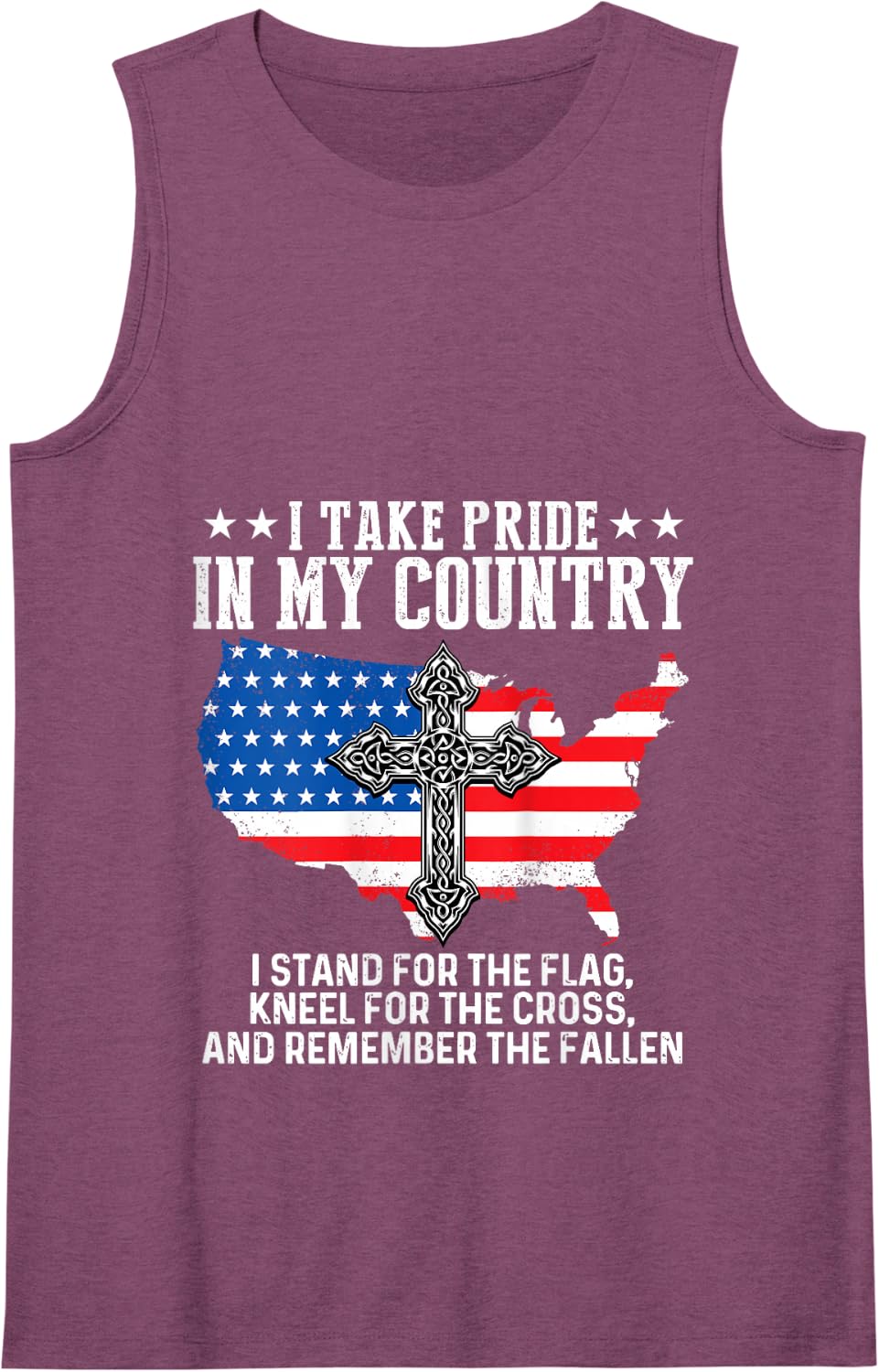 I Take Pride In My Country USA Flag 4th July Patriotic Tank Top - Purple