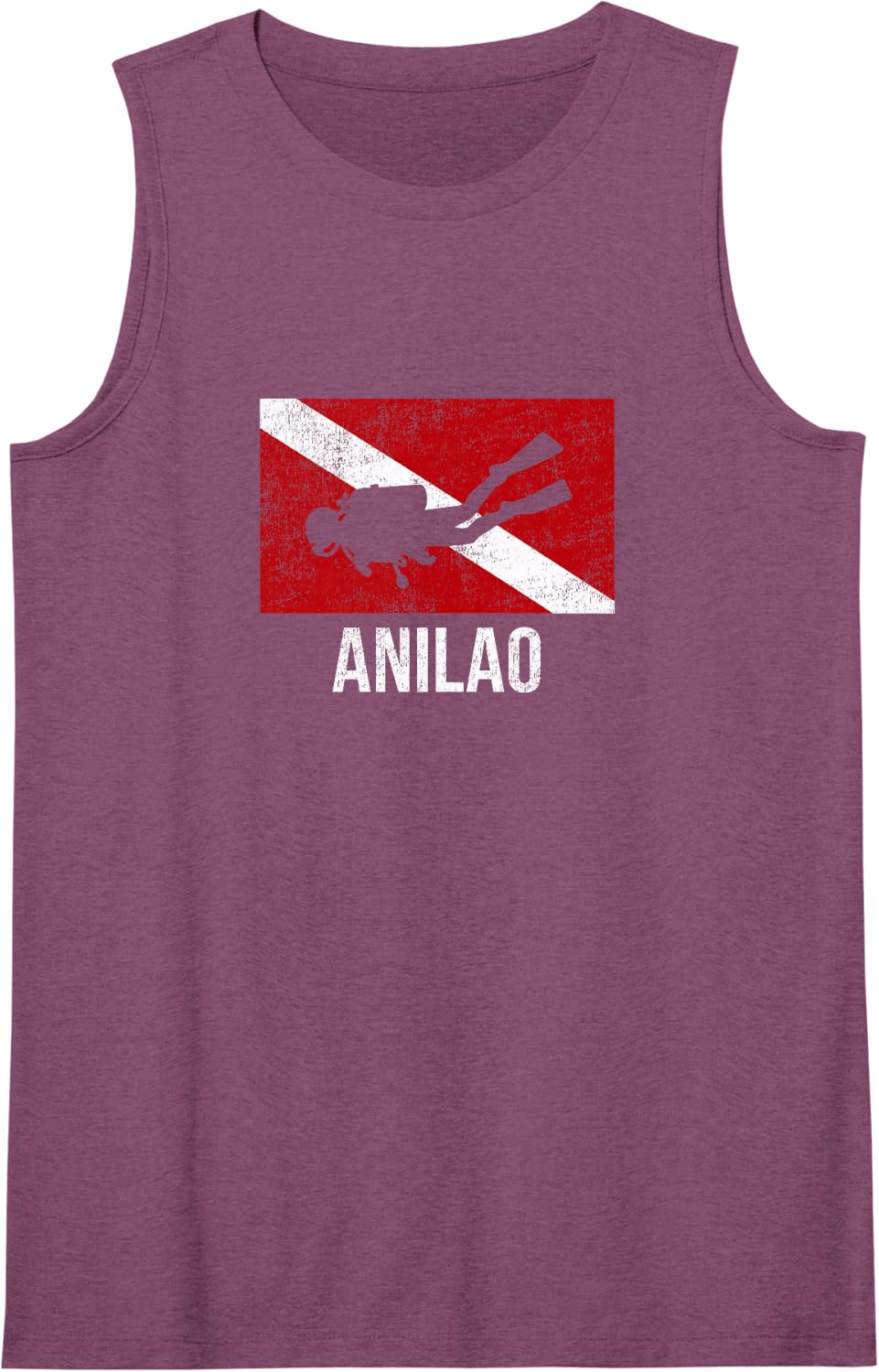 Anilao Scuba Diving Diver Down Dive Flag Gift Tank Top - Purple