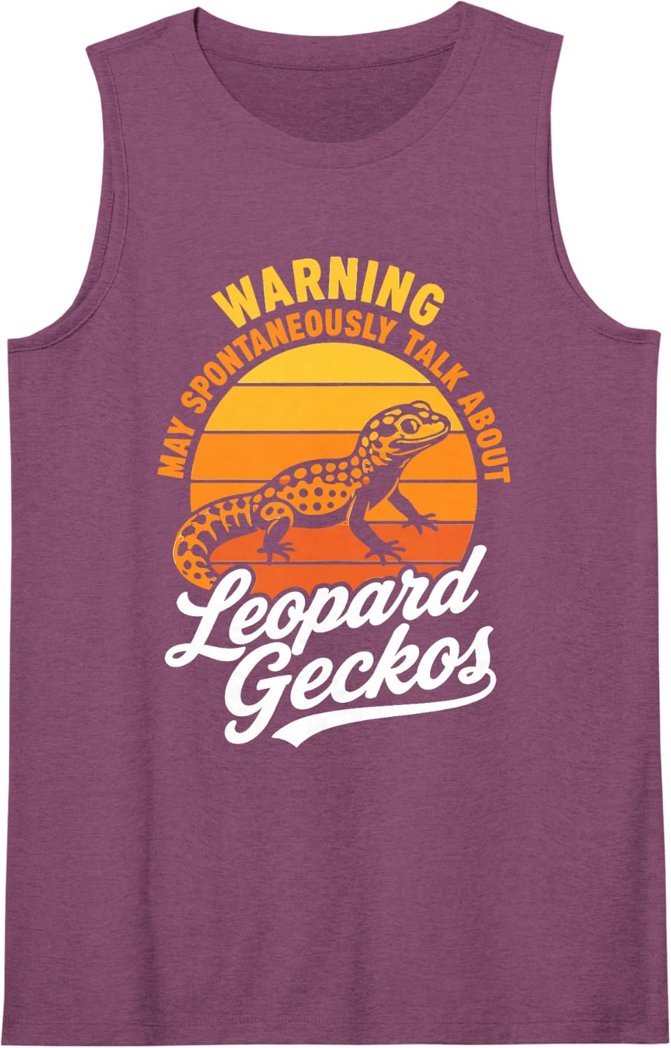 Retro Leopard Gecko Lover Lizard Keeper Sleeveless Tank Top - Purple