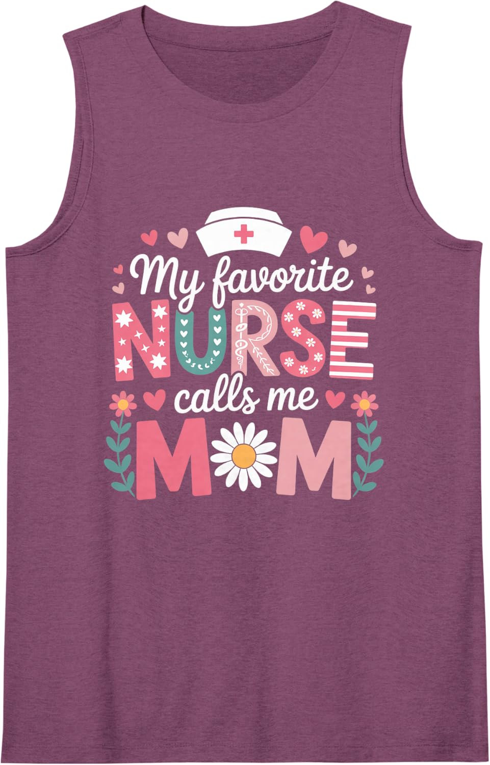 My Favourite Nurse Calls Me Mum Sleeveless Tank Top - Purple