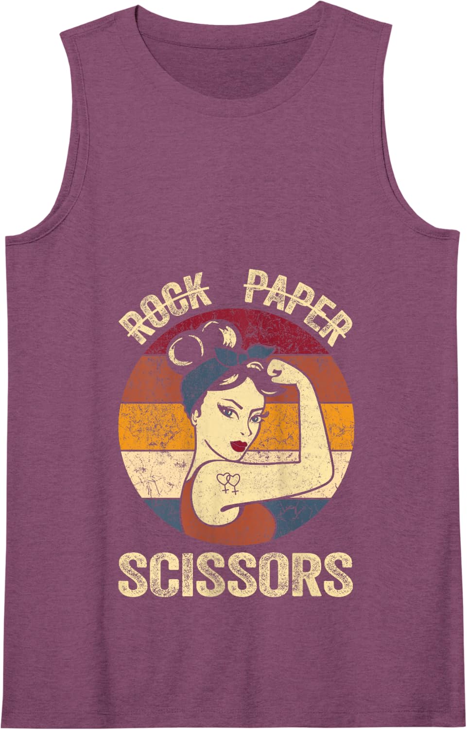 Womens Rock Paper Scissors Lesbian Women Girls Gay Pride Parade Tank Top - Purple