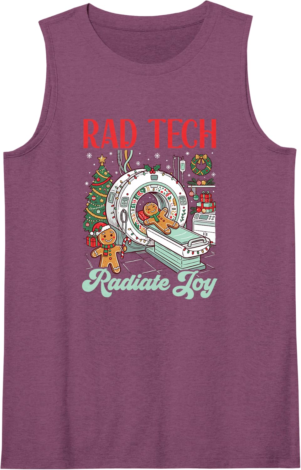 Rad Tech Christmas Radiology Technologist Xmas Party Sleeveless Tank Top - Purple