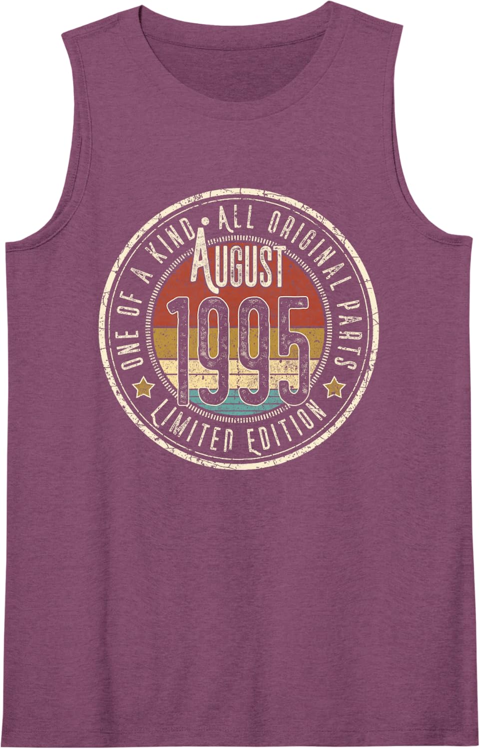 31st Birthday Vintage August 1995 Retro Limited Edition Tank Top - Purple