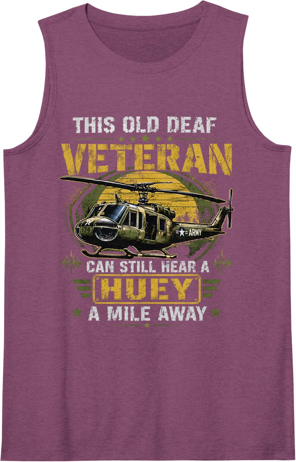Helicopter Veteran Pilot Aviation Huey Aircraft Heli Pilot Tank Top - Purple