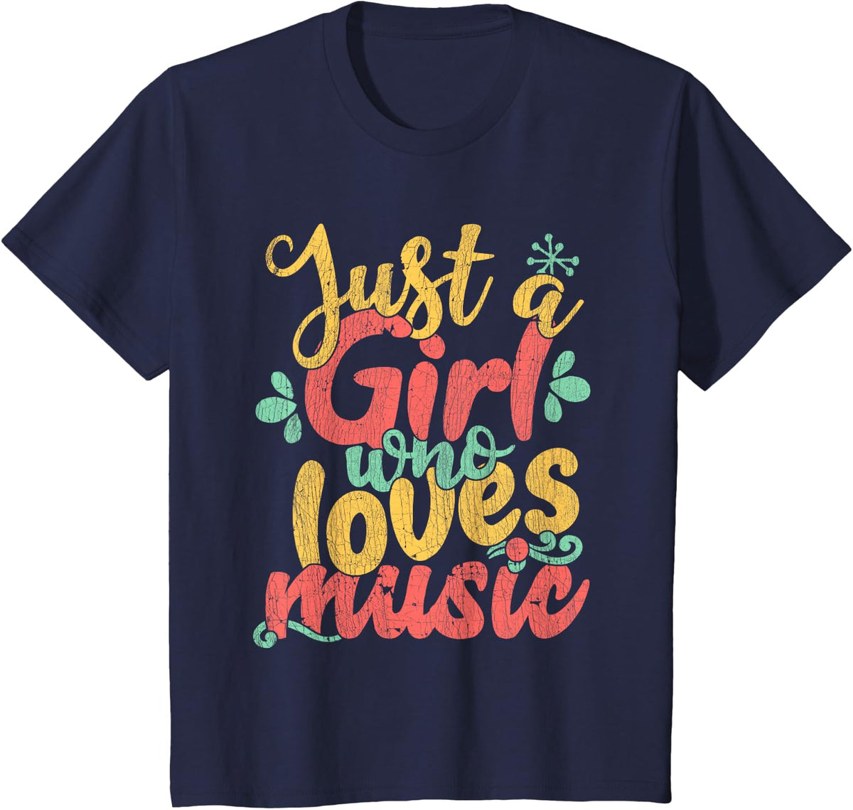 Just A Girl Who Loves Music Musician Gift T-Shirt - Navy Blue