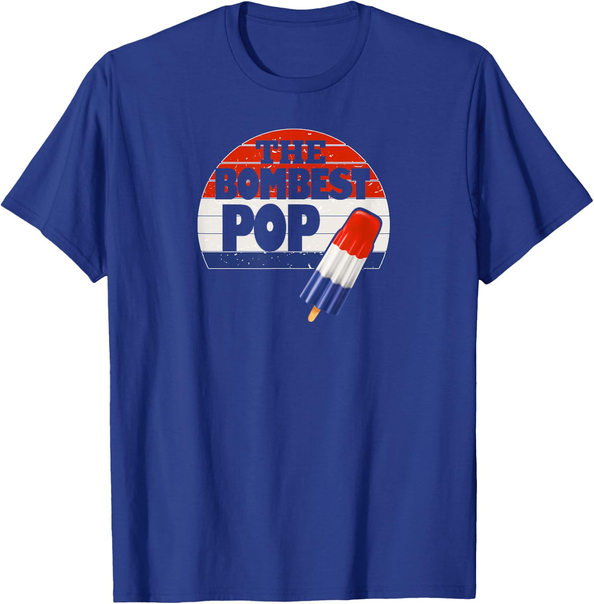 Funny Fathers Day Shirt Cool Dad Bombest Pop Retro 80s Dad T-Shirt - Royal Blue