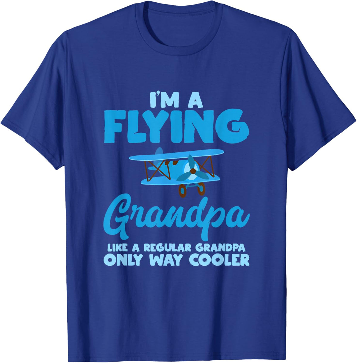 Flying Grandpa Pilot Airplane Lover Aviation Gift Outfit T-Shirt - Royal Blue