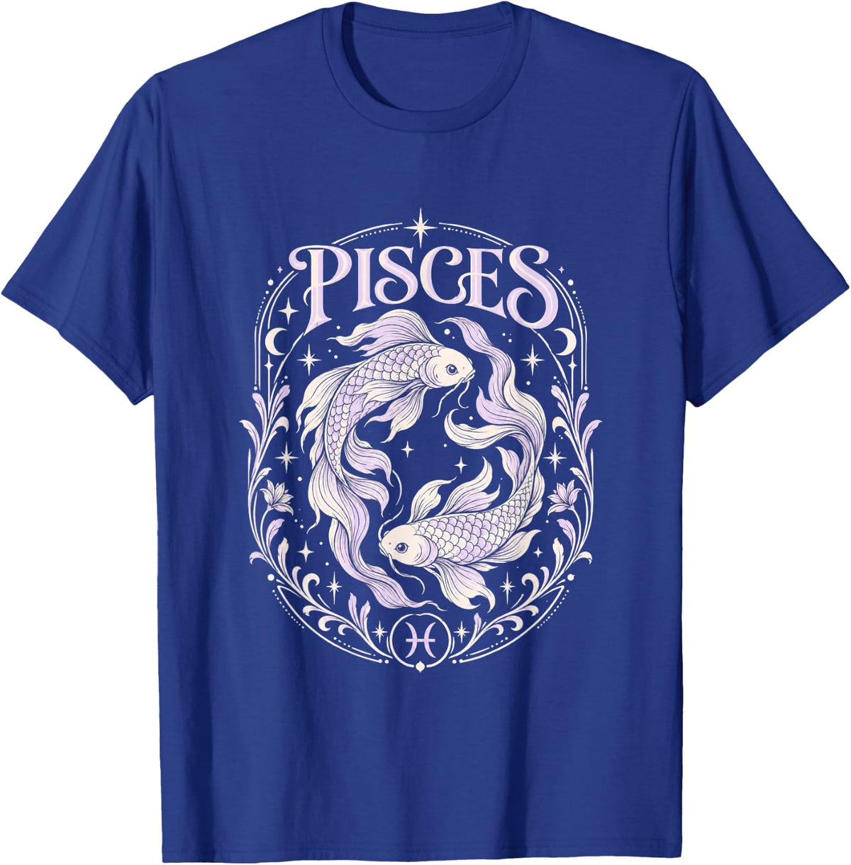 Pisces Zodiac Sign Koi Fish Astrology Birthday T-Shirt - Royal Blue