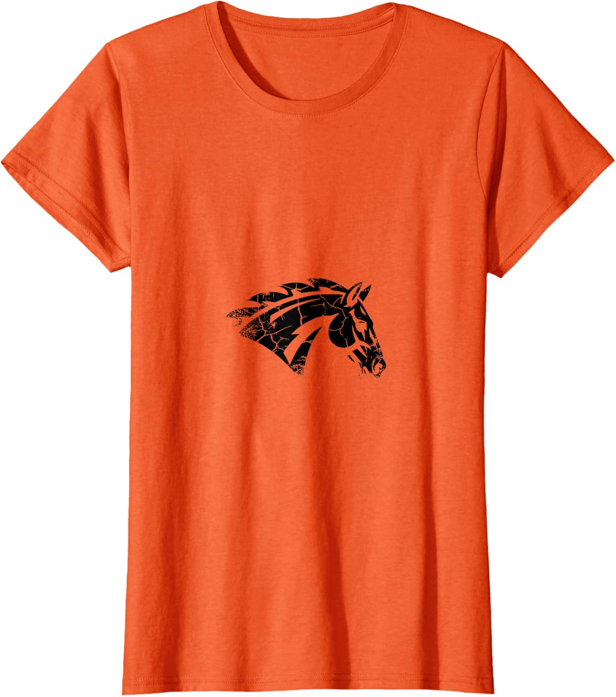 Vintage Horse Profile Silhouette Equine T-Shirt - Orange
