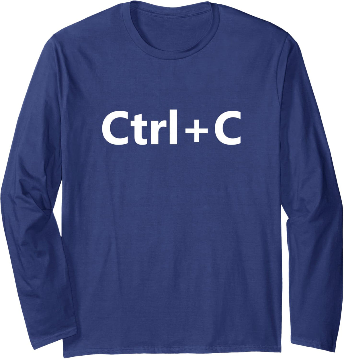 Ctrl C Family Matching Copy Paste Long Sleeve T-Shirt - Adult Unisex Navy Blue