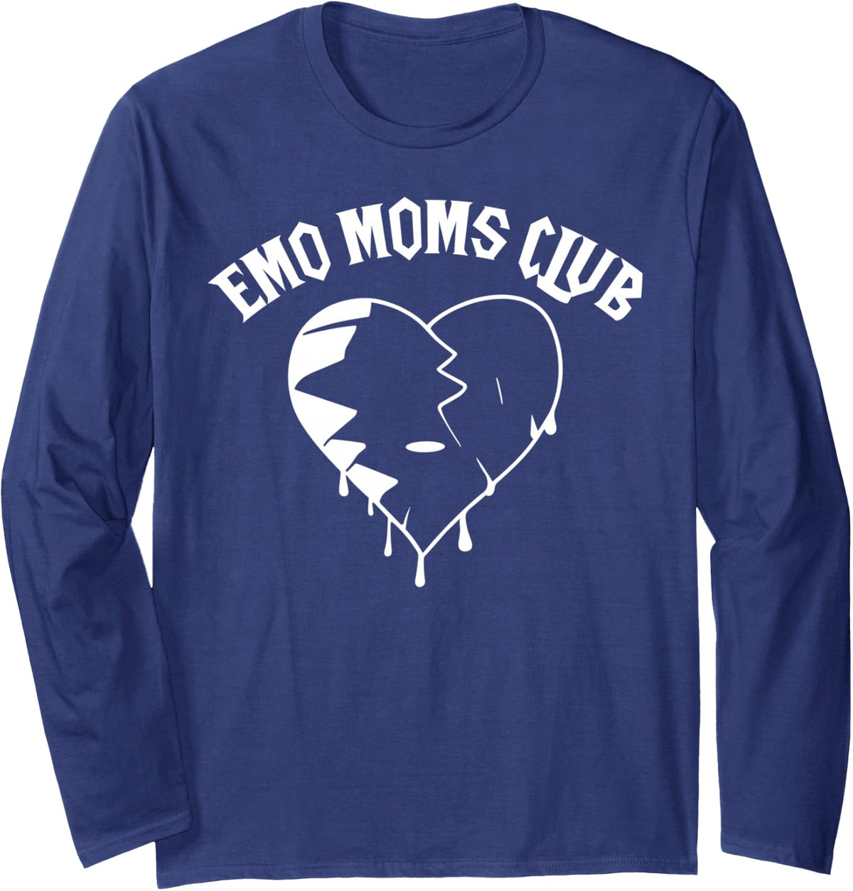 Emo Moms Club Elder Emo Funny Mother's Day for Mum Ladies Long Sleeve T-Shirt - Adult Unisex Navy Blue