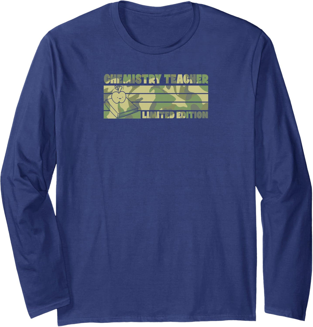 Chemistry Teacher Limited Edition Retro 70s Style Teacher Long Sleeve T-Shirt - Adult Unisex Navy Blue