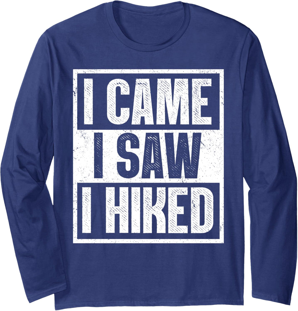 Weekend Hikers Long Sleeve T-Shirt - Adult Unisex Navy Blue