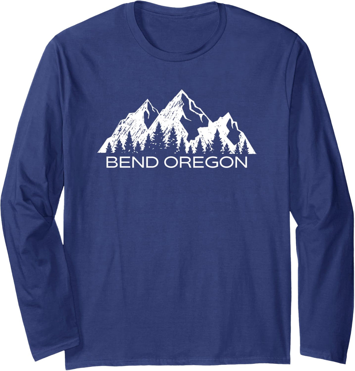 Bend Oregon Mountain Gift | Cool Bend Oregon PNW Long Sleeve T-Shirt - Adult Unisex Navy Blue