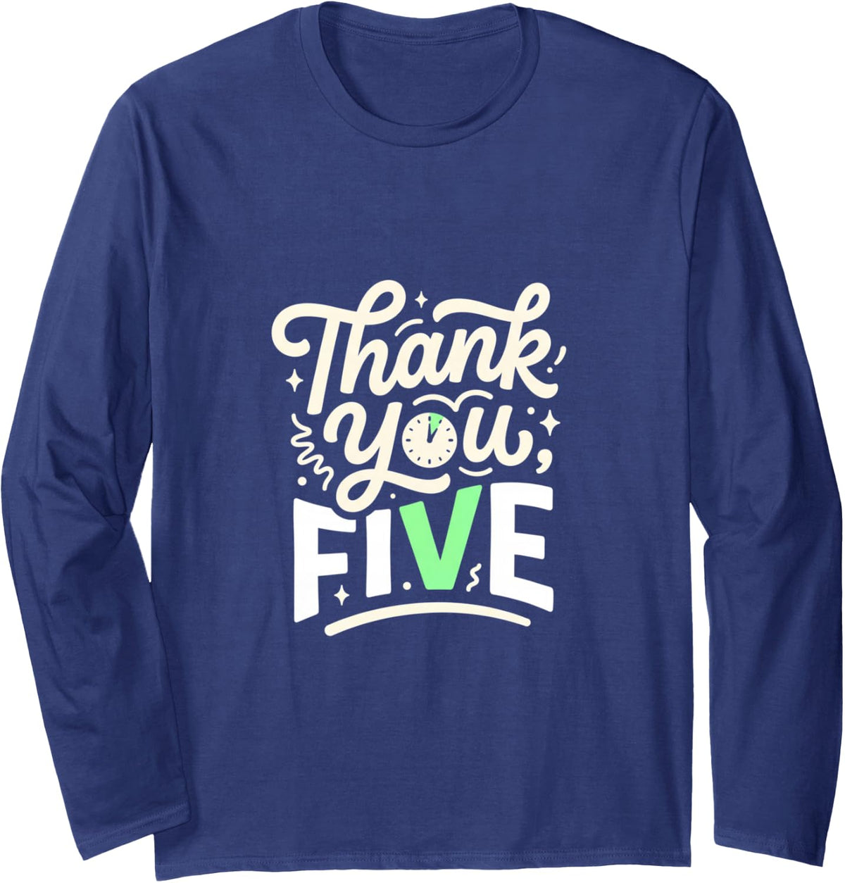 Thank You Five Theatre Techie Stage Call Long Sleeve T-Shirt - Adult Unisex Navy Blue