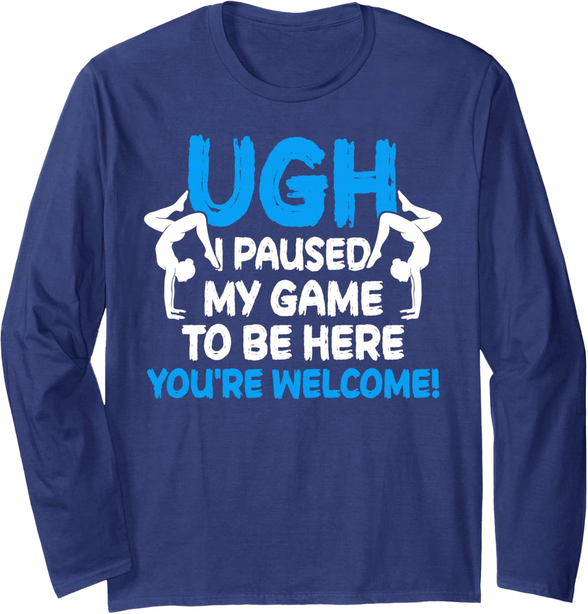 Funny Gymnastics Brother of A Gymnast Bro Long Sleeve T-Shirt - Adult Unisex Navy Blue