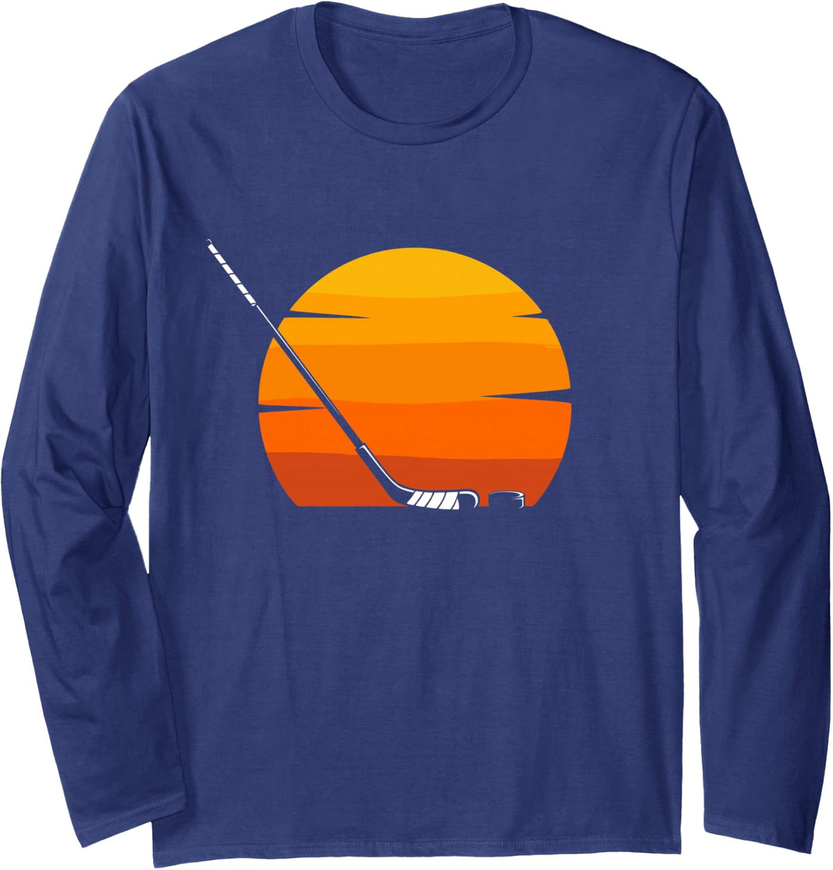 Hockey Apparel - Hockey Long Sleeve T-Shirt - Adult Unisex Navy Blue