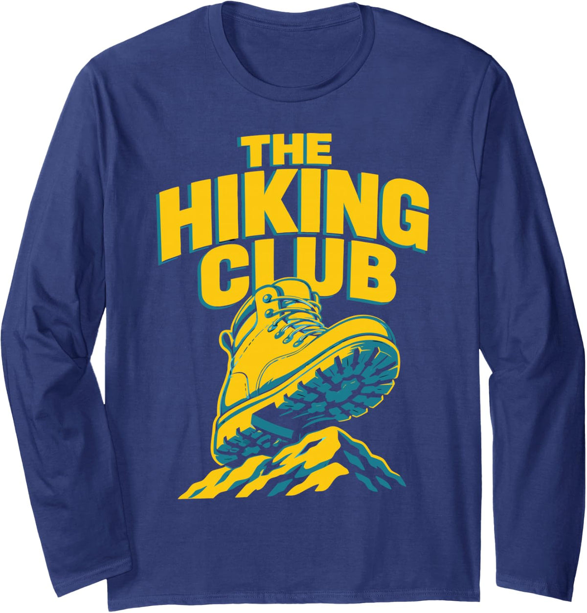 Hiking Team Adventure Graphic Outdoor Trail Mountain Long Sleeve T-Shirt - Adult Unisex Navy Blue