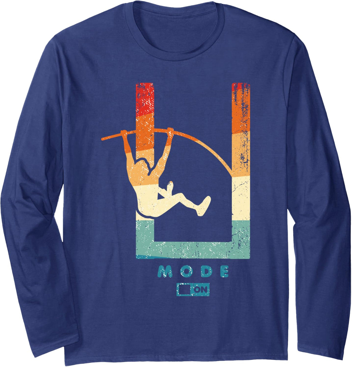 U Mode On Long Sleeve T-Shirt - Adult Unisex Navy Blue